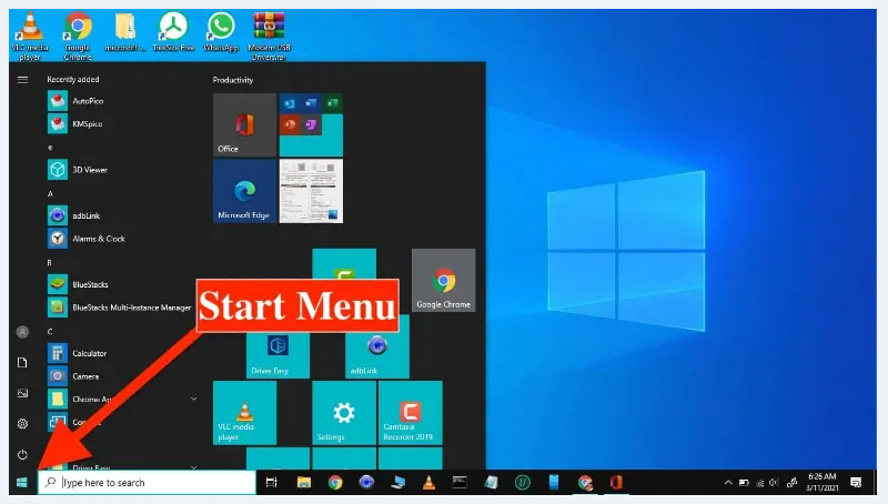 Windows start menu