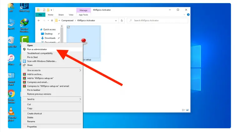kmspico run it as administrator